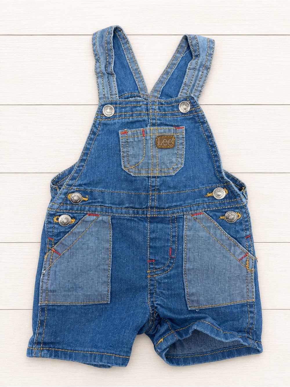 Lee Baby Denim Short Overalls in Blue